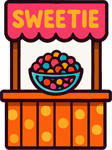 sweetie stand.
In-Game asset.  2d.  High contrast.  No shadows