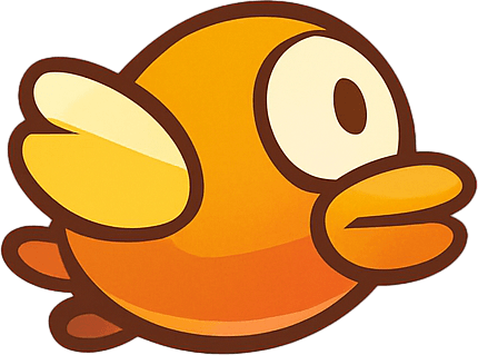 Fullscreen modern App Store landscape banner, 16:9, high definition, for a game titled "Flappy Bird" and with the description "Control a bird through pipe obstacles by tapping to flap and avoid crashing. Simple controls, challenging gameplay.". No text on banner!