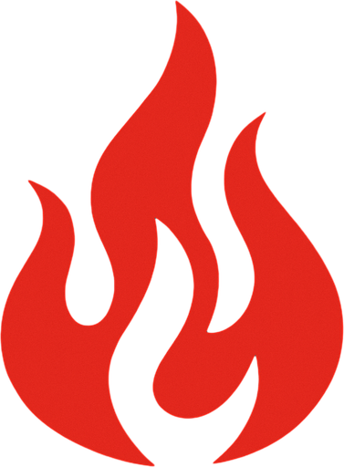 Símbolo del fuego color rojo