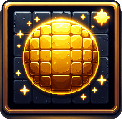 PowerUpDouble ⭐	Golden glow tile	Score x2 for 5 sec.
Single Game Texture.  In-Game asset.  2d.  Blank background.  High contrast.  No shadows
