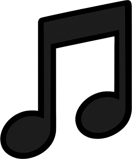 2D muzik notasi.
In-Game asset.  2d.  High contrast.  No shadows