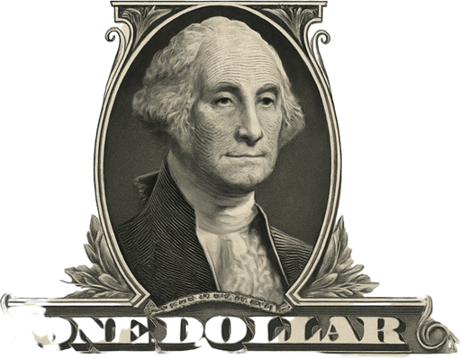 Photorealistic dollar, front view