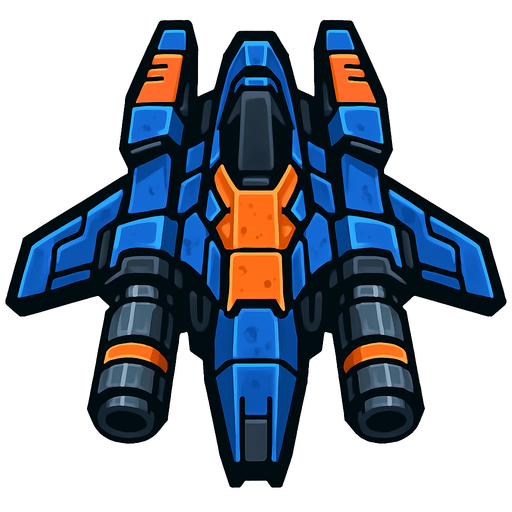 strong spaceship.
In-Game asset.  2d.  High contrast.  No shadows