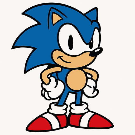 sonic.
In-Game asset.  2d.  High contrast.  No shadows