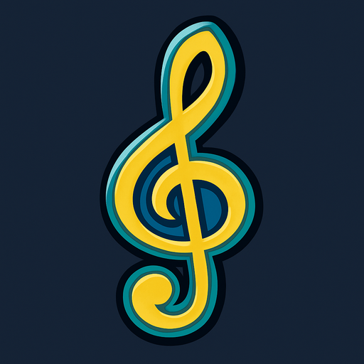 treble cleff.
In-Game asset.  2d.  High contrast.  No shadows