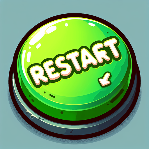 Green button with a text saying "RESTART". cartoon font.
Single Game Texture. In-Game asset. 2d. Blank background. High contrast. No shadows.