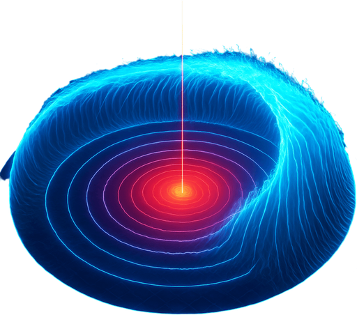 Growing expanding equal height neon hologram tsunami effect