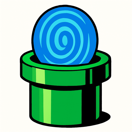 Mario portal..
In-Game asset.  2d.  High contrast.  No shadows