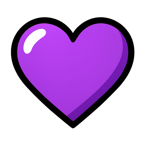Purple heart.
In-Game asset.  2d.  High contrast.  No shadows