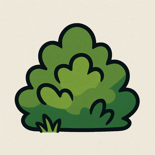 Shrub.
In-Game asset.  2d.  High contrast.  No shadows. Very simple