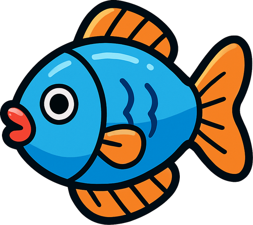 plasticFish.
In-Game asset.  2d.  High contrast.  No shadows