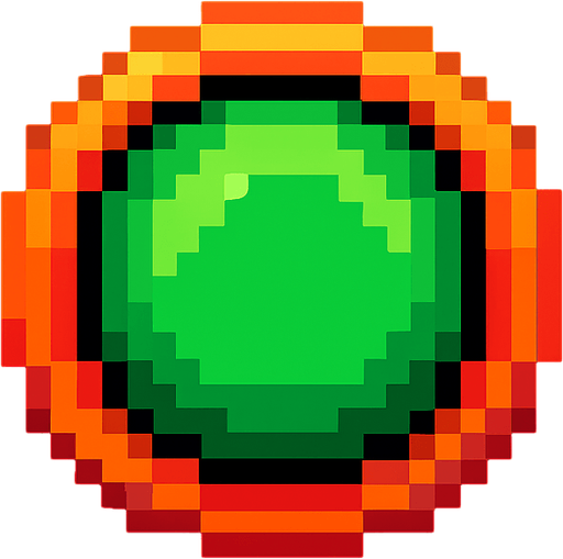 pixel art circle bullet button.
In-Game asset.  2d.  High contrast.  No shadows