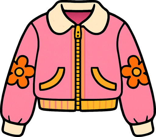 cute designer jacket top view..
In-Game asset.  2d.  High contrast.  No shadows
