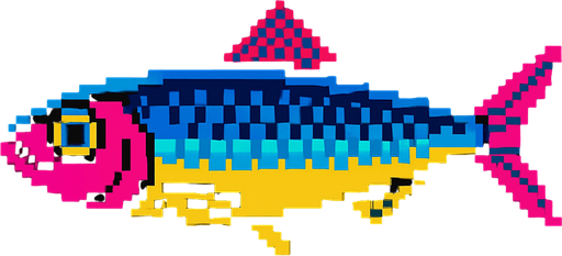A sardine. 80s arcade machine graphics. 
Swimming Side profile.
In-Game asset.  2d.  High contrast.  No shadows