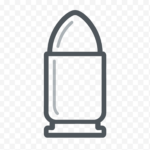 simbolo transparente de bala.
In-Game asset.  2d.  High contrast.  No shadows