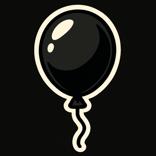 Black Balloon.
In-Game asset.  2d.  High contrast.  No shadows