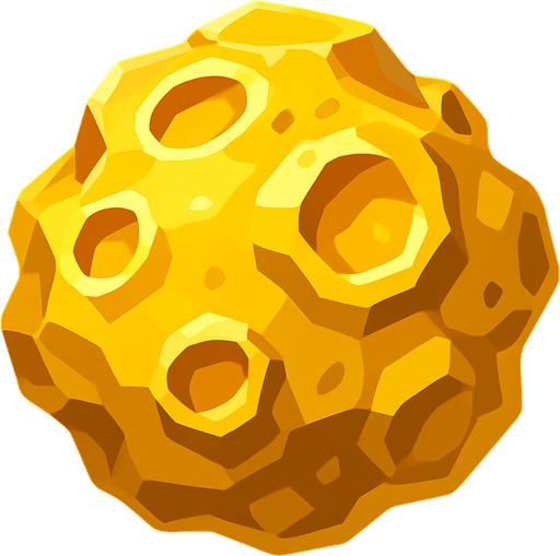 asteroid gold.
In-Game asset.  2d.  High contrast.  No shadows