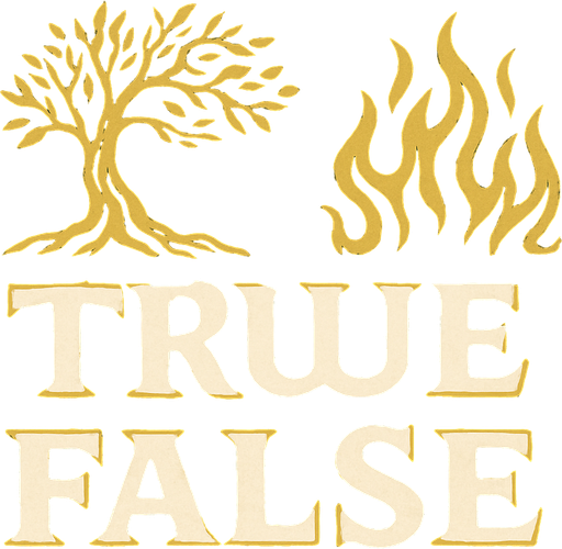 write TRUE and FALSE style is like Lord of the rings.
In-Game asset.  2d.  High contrast.  No shadows