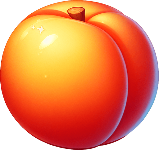 peaches.
Single Game Texture. In-Game asset. 2d. Blank background. High contrast. No shadows.