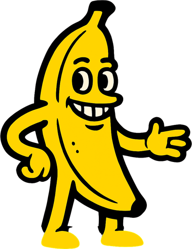 banana human.
In-Game asset.  2d.  High contrast.  No shadows