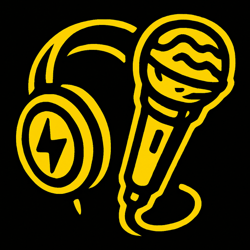 sarı dj mikrofonu cool.
In-Game asset.  2d.  High contrast.  No shadows