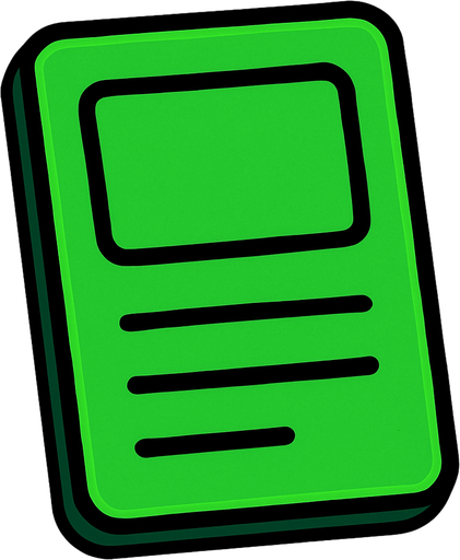 green card.
In-Game asset.  2d.  High contrast.  No shadows