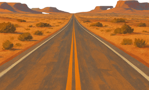 draw a horizontal desert road