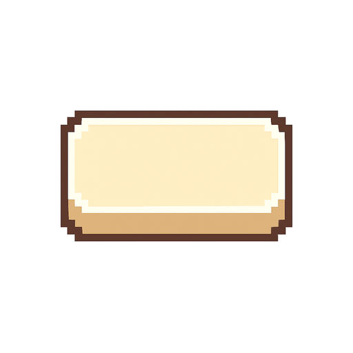 Make a crem color 2d pixel button. Without background.
In-Game asset.  2d.  High contrast.  No shadows