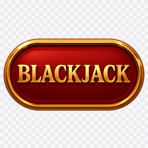 Crea un asset visual de botón ovalado/rectangular para 'BLACKJACK' en el menú principal.

Diseño:

Texto 'BLACKJACK' en tipografía de casino, centrado.

Color base rojo rubí, verde esmeralda o azul zafiro profundo (metálico/pulido).

Borde grueso y brillante dorado o plateado.

Efecto de relieve/biselado y brillo sutil.

Fondo transparente.

Objetivo: Botón lujoso, prominente y que invite al juego..
In-Game asset.  2d.  High contrast.  No shadows