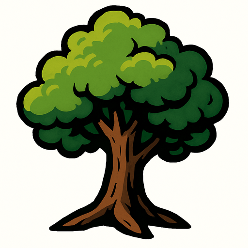 ağaç.
In-Game asset.  2d.  High contrast.  No shadows