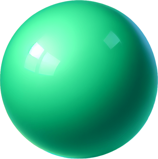 green ball.
Single Game Texture. In-Game asset. 2d. Blank background. High contrast. No shadows.