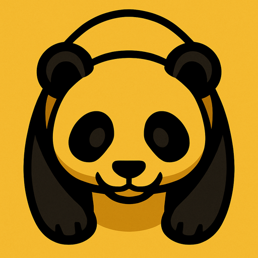 yellow panda top view.
In-Game asset.  2d.  High contrast.  No shadows