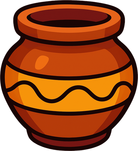 Pot.
In-Game asset.  2d.  High contrast.  No shadows