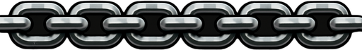 A 20 nodes straight metalic lock chain. High definition.
In-Game asset.  2d.  High contrast.  No shadows