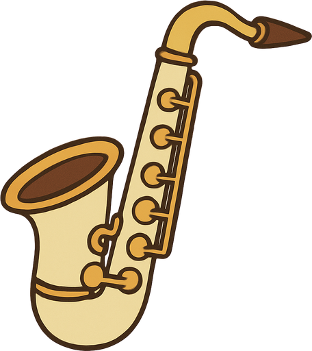 Saxophone in professor Layton game style.
In-Game asset.  2d.  High contrast.  No shadows