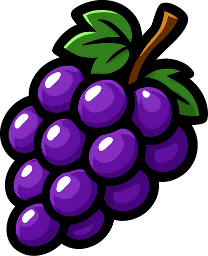 fruit_grape.
In-Game asset.  2d.  High contrast.  No shadows