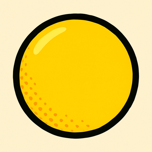 yellow ball.
In-Game asset.  2d.  High contrast.  No shadows