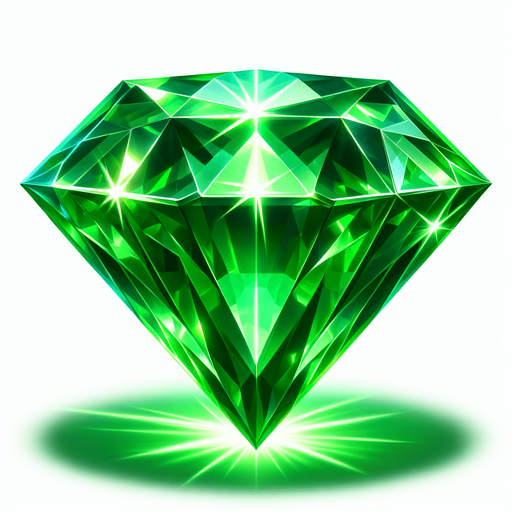 a western shining green diamond.
Single Game Texture. In-Game asset. 2d. Blank background. High contrast. No shadows.