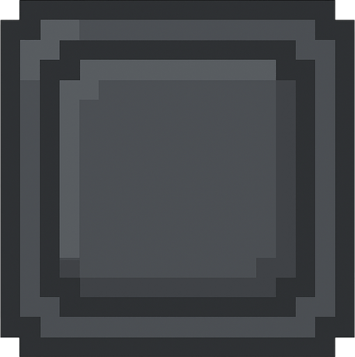 dark gray square 16*16 pixels pixel art..
In-Game asset.  2d.  High contrast.  No shadows