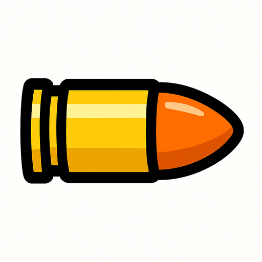 Bullet.
In-Game asset.  2d.  High contrast.  No shadows