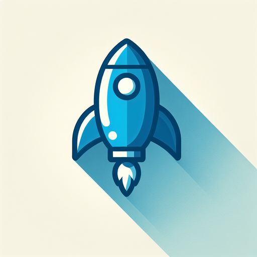 Blue rocet.
Single Game Texture.  In-Game asset.  2d.  Blank background.  High contrast.  No shadows