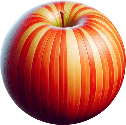 una manzana redonda.
Single Game Texture.  In-Game asset.  2d.  Blank background.  High contrast.  No shadows