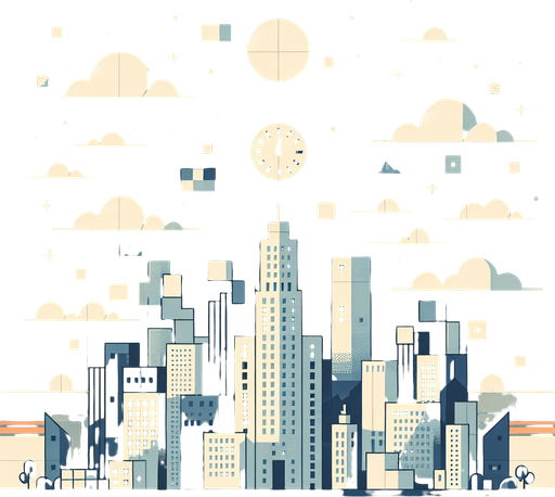 Background for relaxing puzzle game. city background, flat shaded, vector art. skyscrapers. Clocks. Blocks. Relaxing. Clouds, blue sky Single Game Texture. In-Game asset. 2d. Blank background. High contrast. No shadows..
Single Game Texture. In-Game asset. 2d. Blank background. High contrast. No shadows.