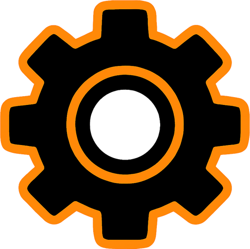 A settings button I can without any background it’s a gear.
In-Game asset.  2d.  High contrast.  No shadows