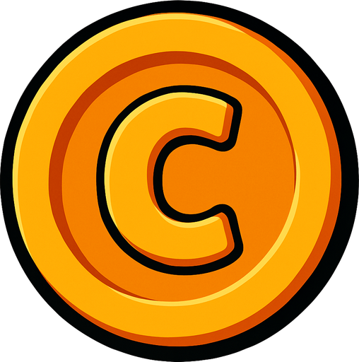 a coin orange.
In-Game asset.  2d.  High contrast.  No shadows