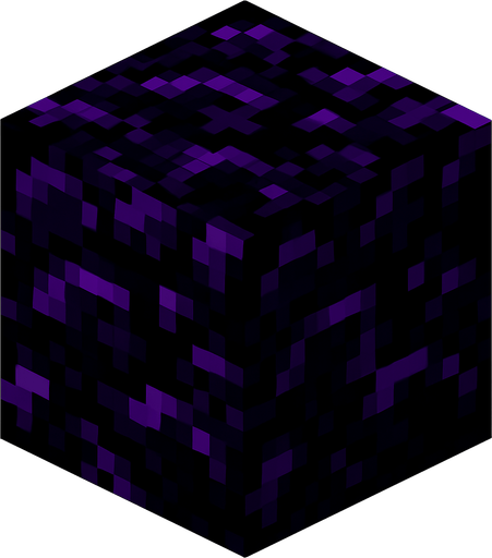 Minecraft obsidyen bloğu. mor renkli.
In-Game asset.  High contrast.  No shadows