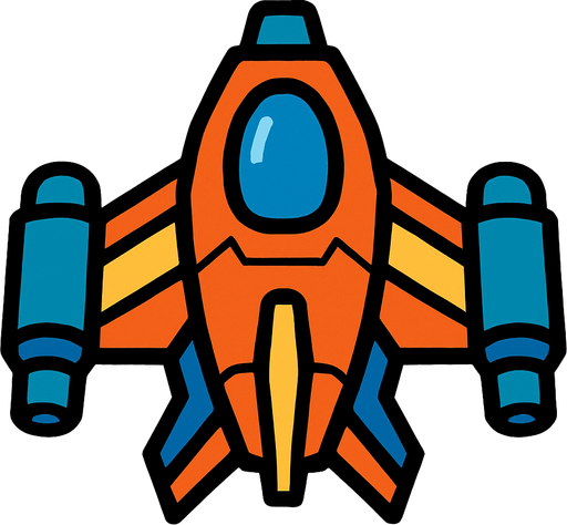 spaceship.
In-Game asset.  2d.  High contrast.  No shadows