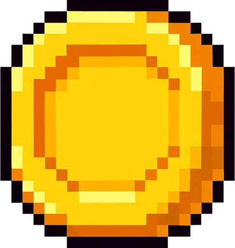 64 bit altın.
In-Game asset.  2d.  High contrast.  No shadows. 2 d