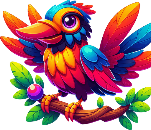 Bird.
Single Game Texture.  In-Game asset.  2d.  Blank background.  High contrast.  No shadows