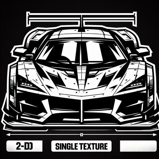 A super racing car like Porsche.
Single Game Texture. In-Game asset. 2d. Blank background. High contrast. No shadows.